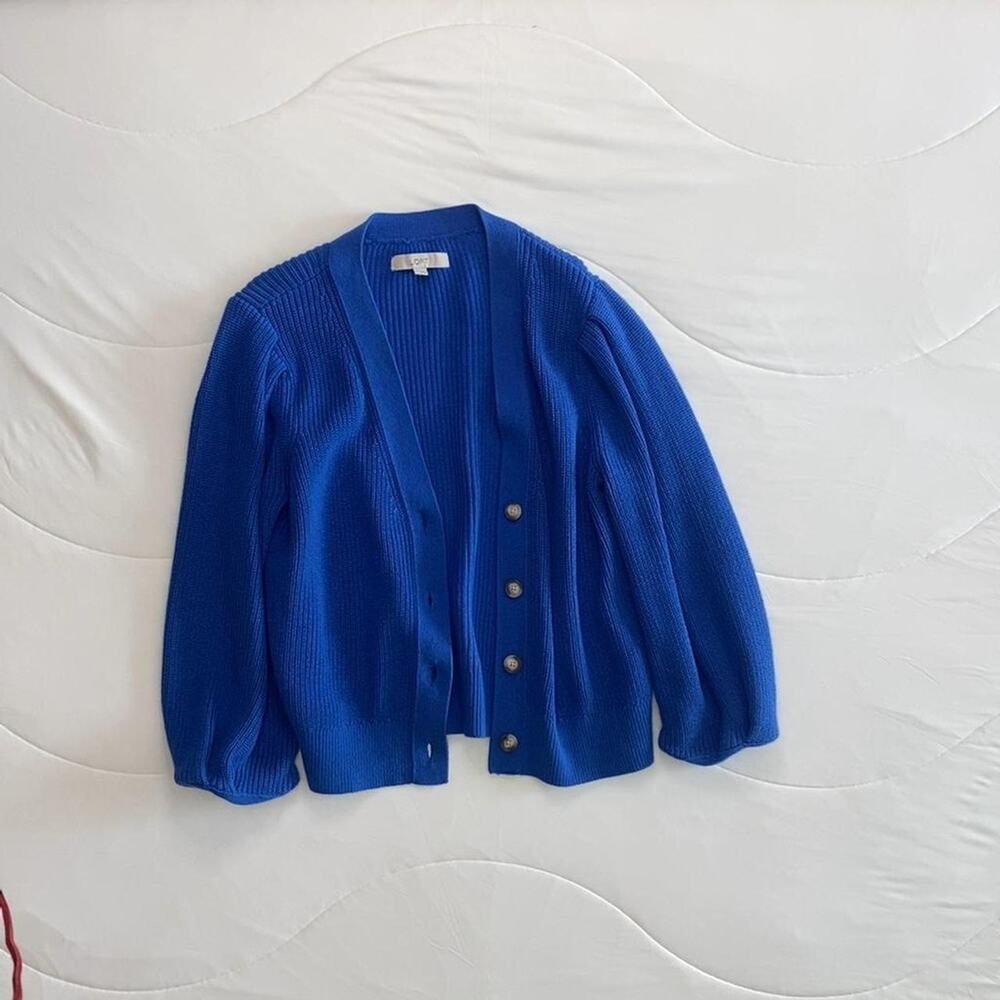 Ann Taylor Loft blue cardigan